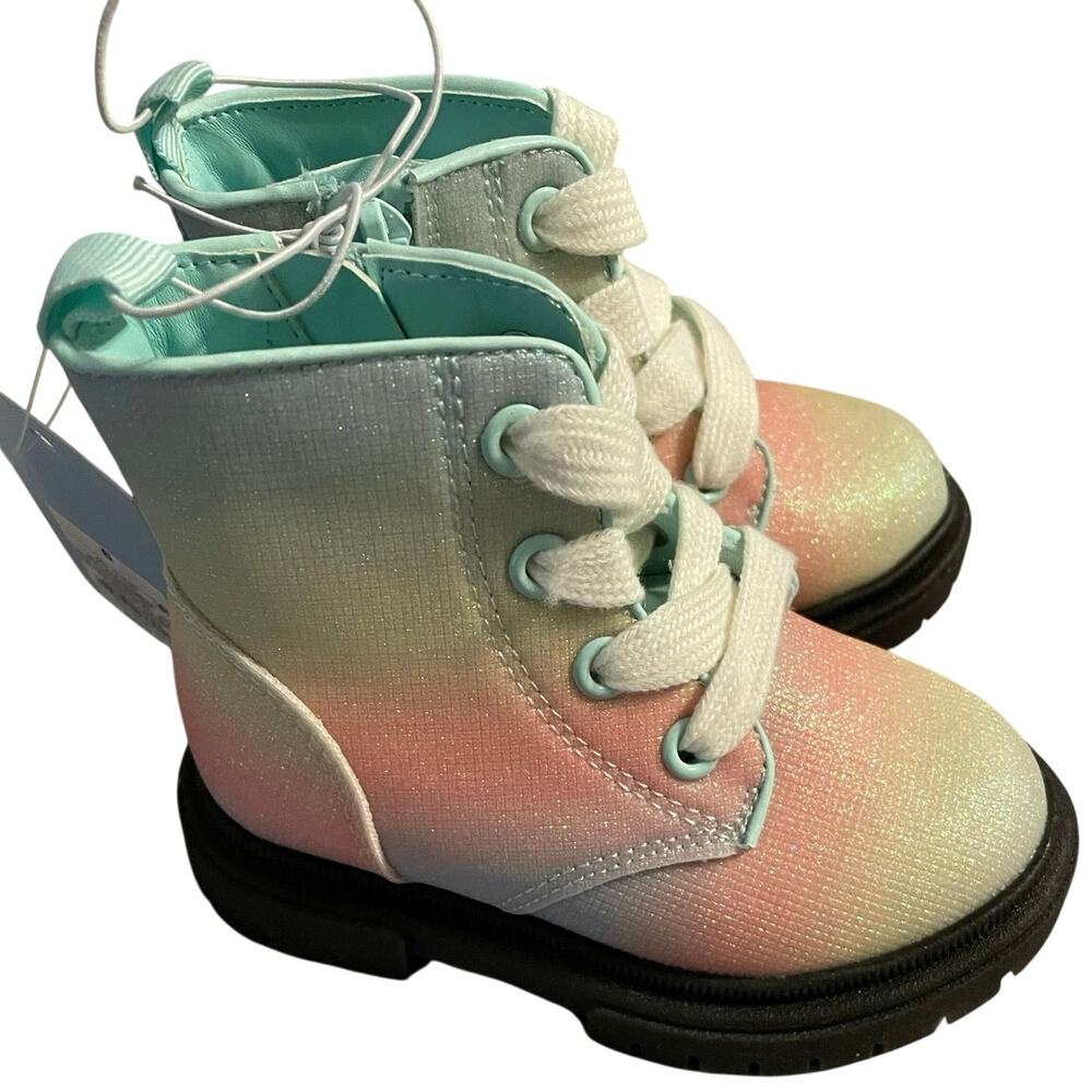 Cat & Jack Rainbow Sparkle Boots Size 6